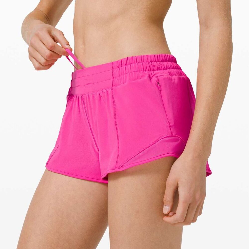 Sonic Pink Low Rise 2.5" Lululemon Hotty Hot Shorts
